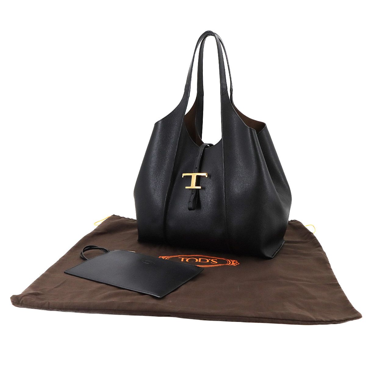 ★VIPセール★TOD'S★T タイムレス レザー ミディアム Woman ブラウン T タイムレス レザー ショッピング バッグ