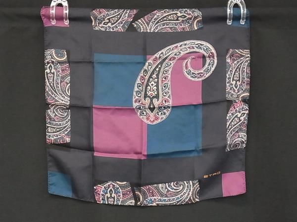 □新品同様□ ETRO エトロ ペイズリー柄 シルク100％ スカーフ  