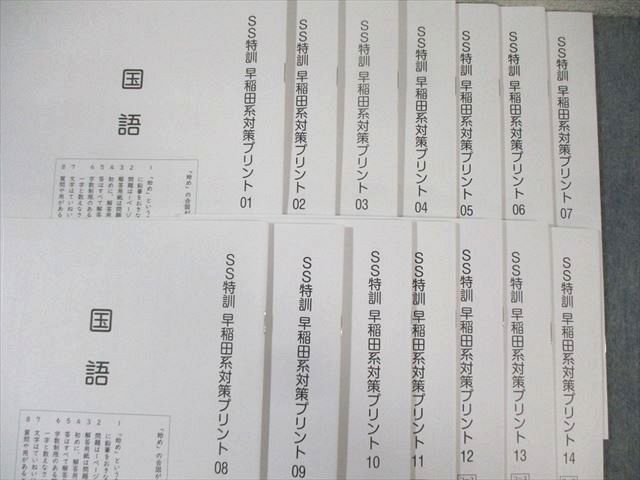 早稲田系対策プリント　サピックス 国語 SAPIX サピックス SS特訓 早稲田系対策プリント 国語 【全14回分