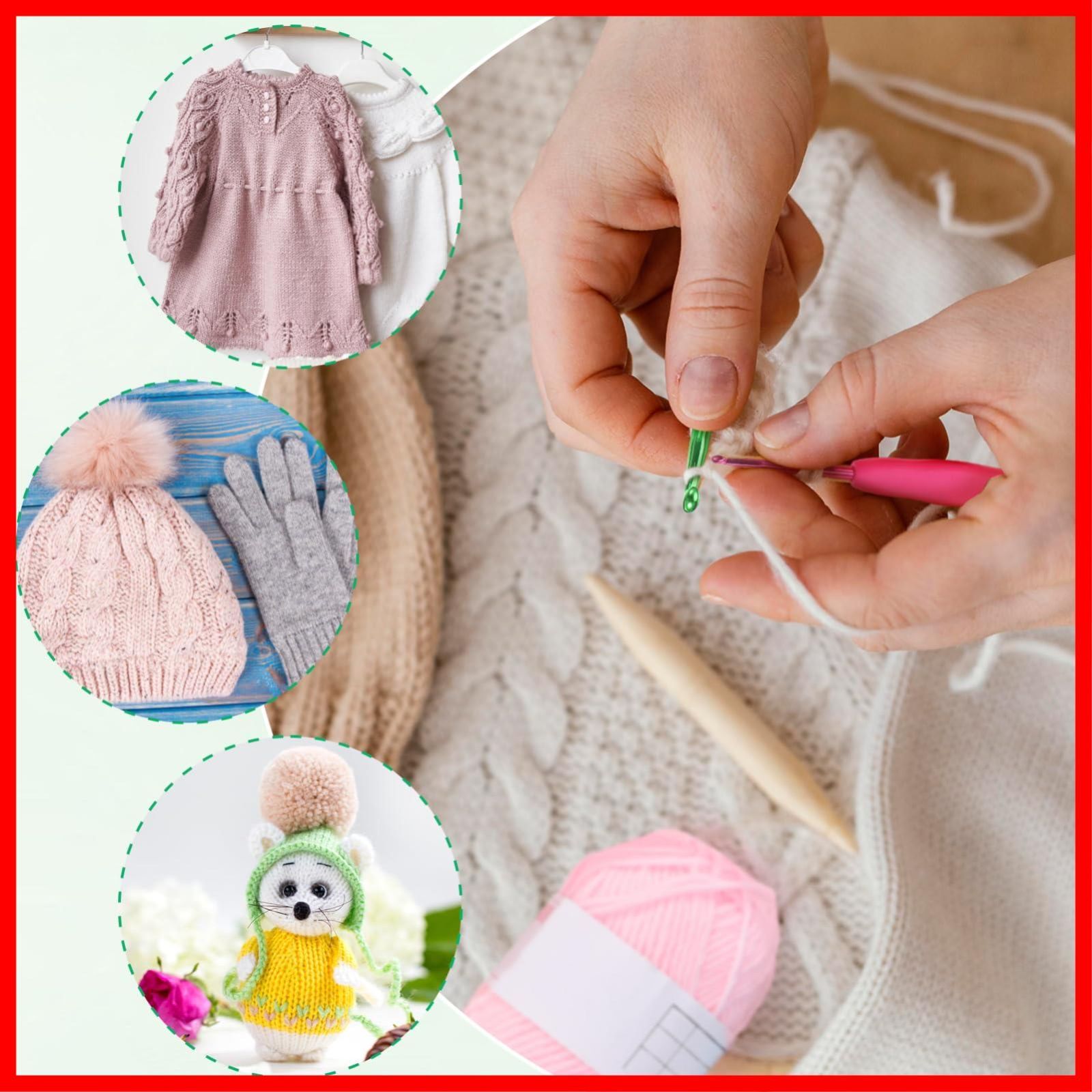 特価】Lurrose かぎ針編みキット 初心者 かぎ針セット 100点セット DIY 