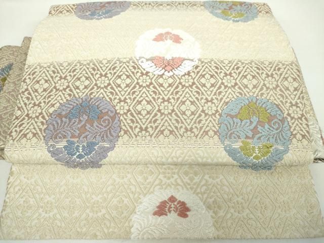 平和屋着物●ワンタッチつけ帯 唐織 花丸文 正絹 DAAY1032ps