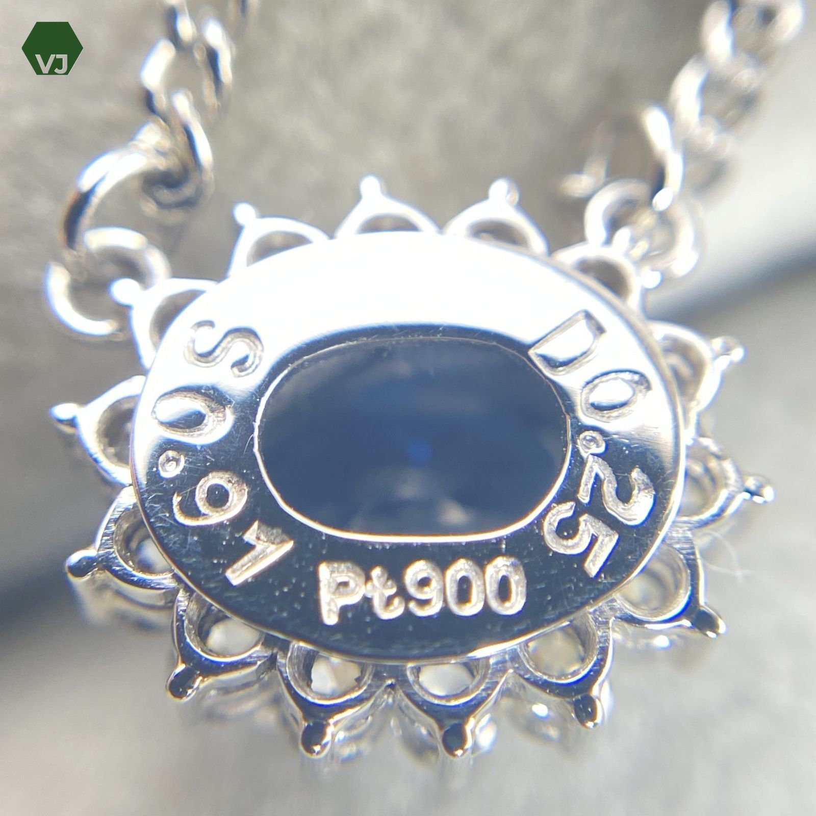 24-20】サファイア ダイヤモンド ネックレス S0.91ct D0.25ct【中古 