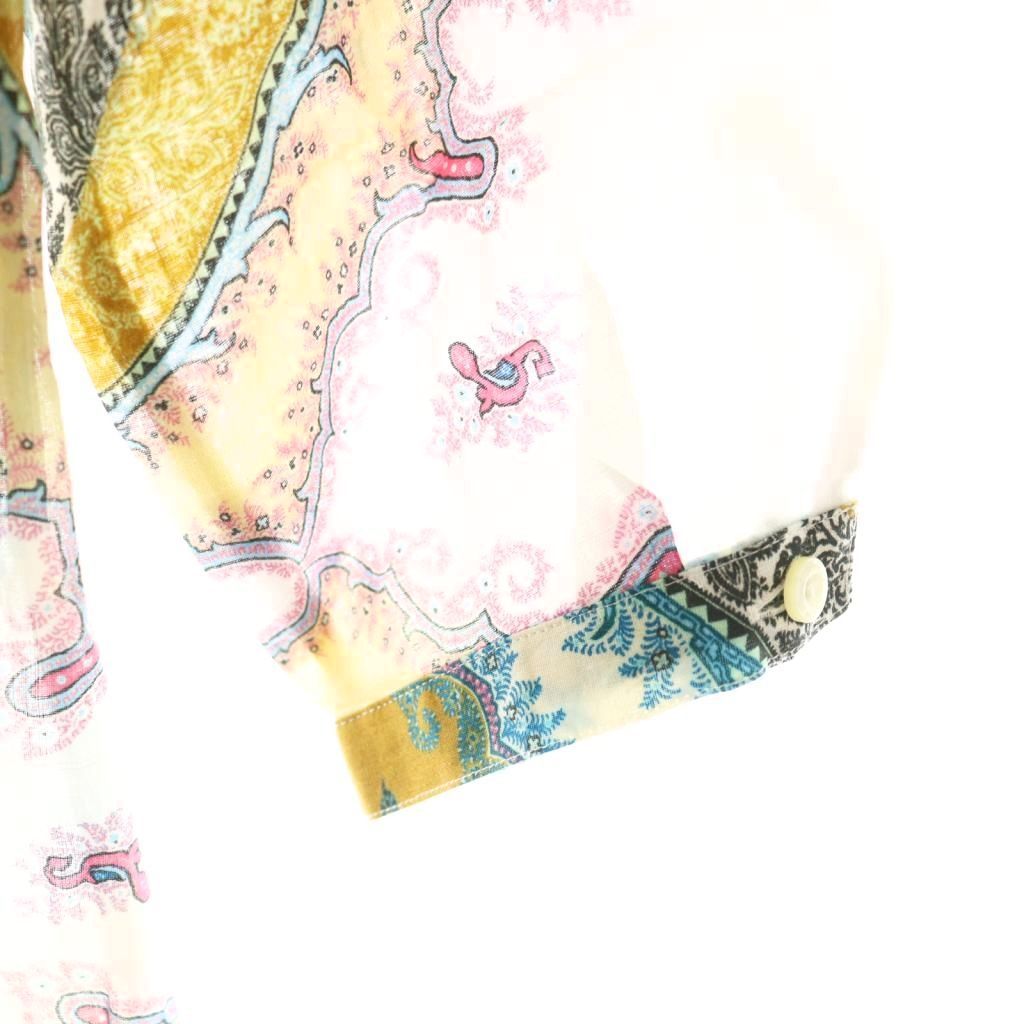 エトロ ETRO シャツ ブラウス リネン 総柄 ペイズリー柄 44