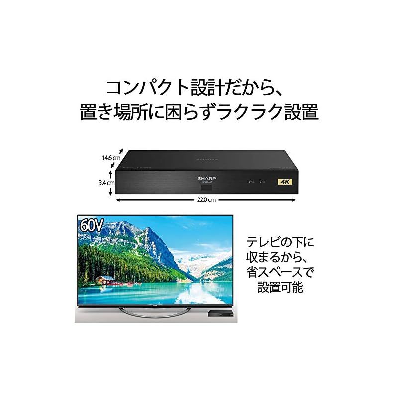シャープ 4Kチューナー 新4K衛星放送対応 220×146×34mm 4S