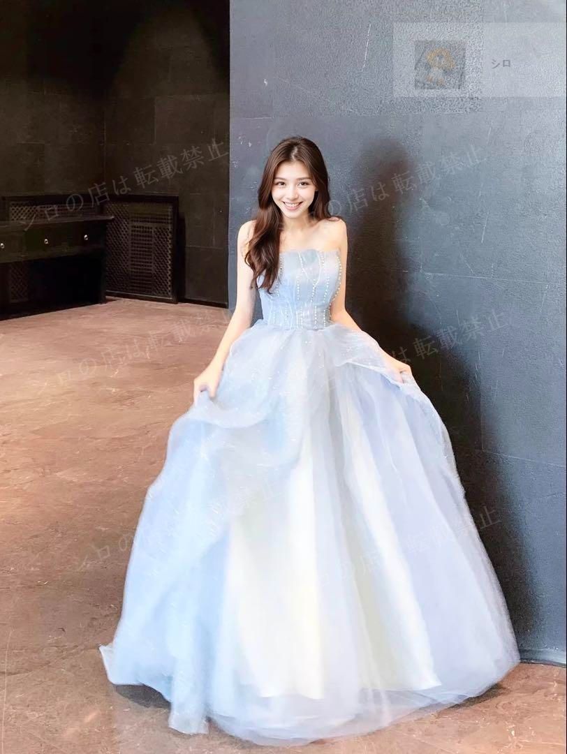 ✨花咲くチュールカラードレス✨フォトウェディング　結婚式　前撮り　お色直し 花嫁二次会、1,5次会、フォトウェディング お色直し向けカラー