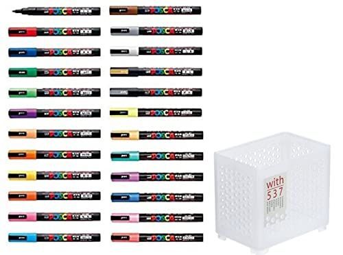 三菱鉛筆　ポスカ 細字丸芯 PC-3M 全24色セット 新品