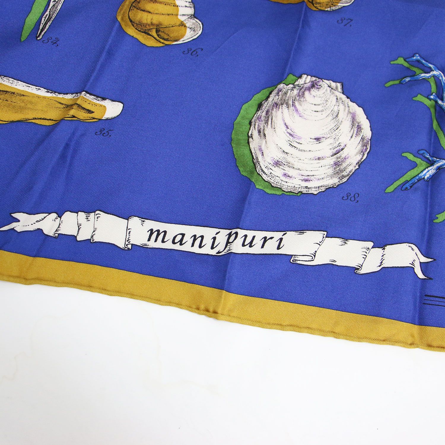 マニプリ manipuri スカーフ シルク 紺 ネイビー アイボリー /MR レディース マニプリ バンダナ柄シルクスカーフ ネイビー manipuri manipuri