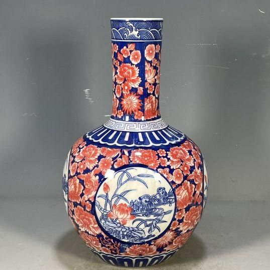 清乾隆琺瑯彩花鳥図紋天球瓶 景徳鎮 陶磁器 装飾品 工芸品 美術品 置物 清乾隆琺瑯彩花鳥図紋天球瓶 景徳鎮 陶磁器 装飾品 工芸品 美術