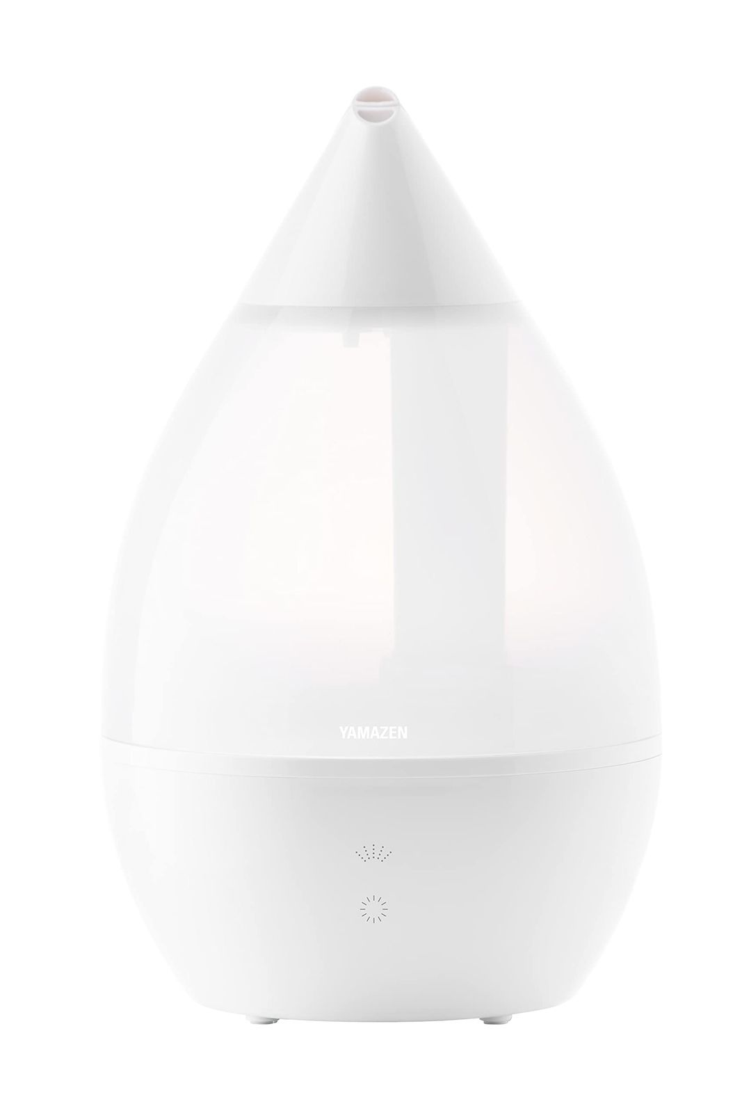 山善 加湿器 超音波式 和室5畳 | 洋室8畳 まで 7色LEDランプ しずく型 アロマ 360度回転ツインノズル 水タンク取外し MZ-FT401 W ホワイト 4 LEDライト付|8畳