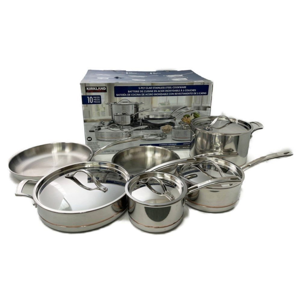 カークランドシグネチャー クックウェア　10点セット　ガラス蓋付き カークランドシグネチャー クックウェア 10点セット ガラス蓋付