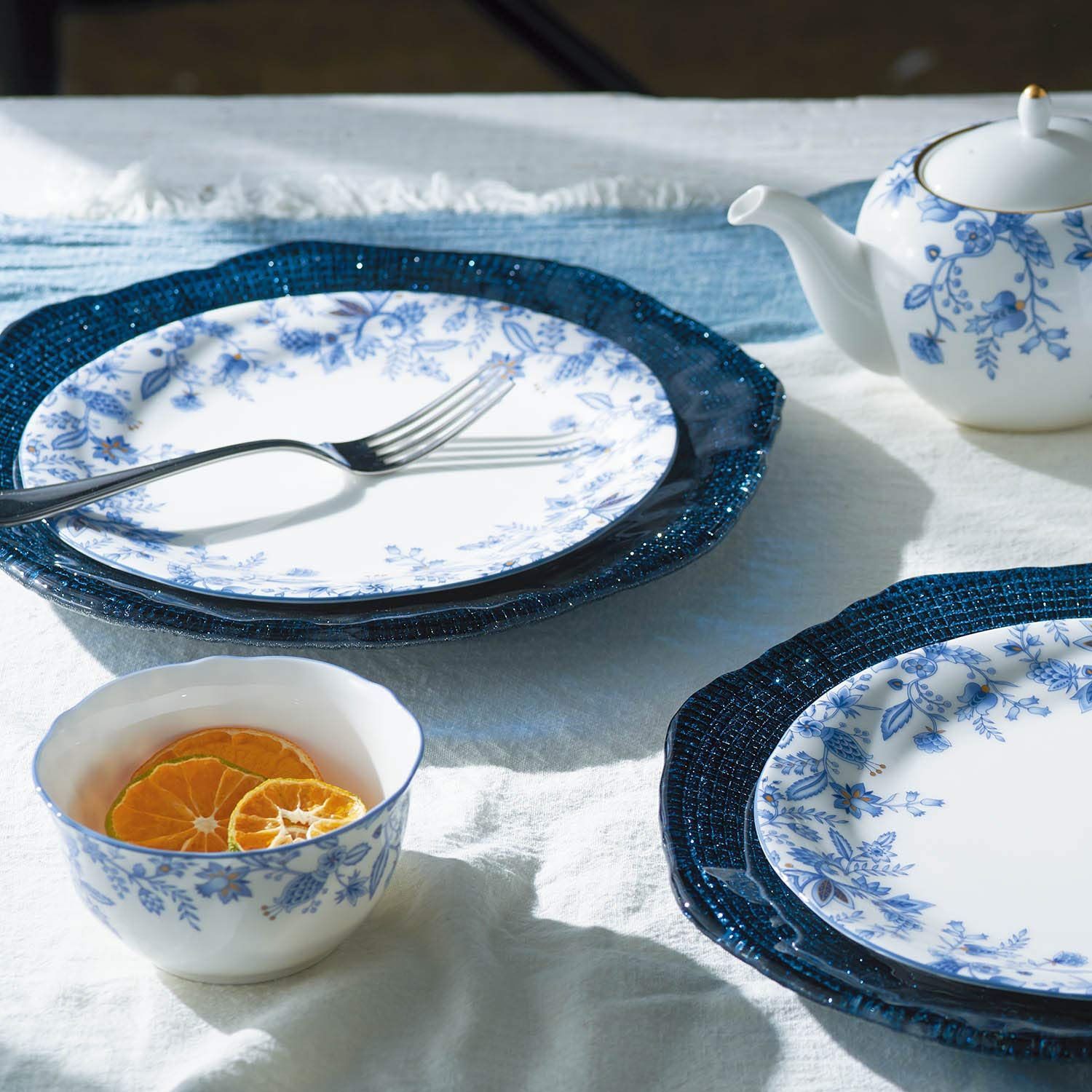 ボーンチャイナ ブルー 1個 食洗器対応 電子レンジ対応 97335