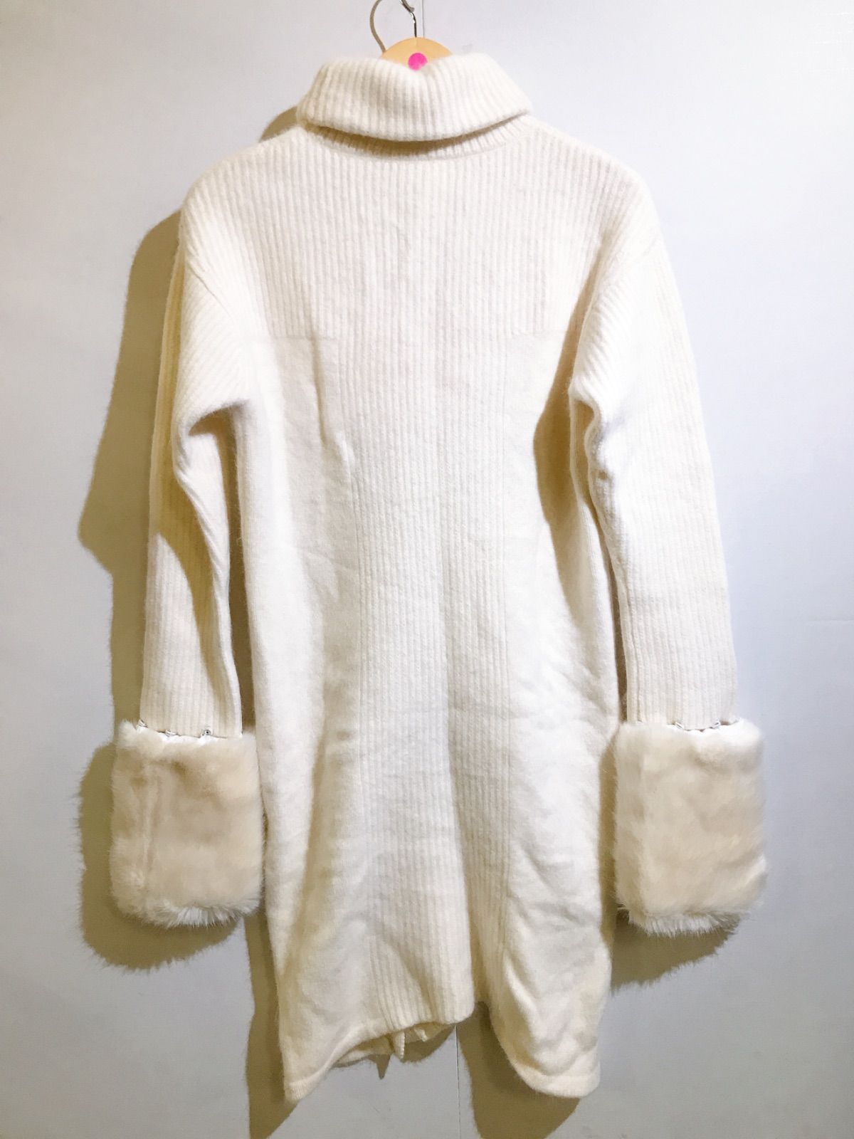 Her lip to ハーリップトゥ ニットワンピース 白 ホワイト ファー  