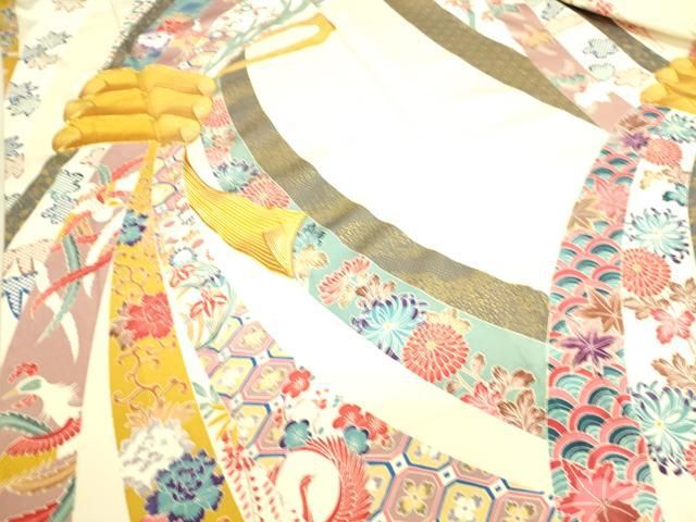 刺繍 金彩 熨斗 桜花模様 振袖 成人式 晴れの日 着物 032a p