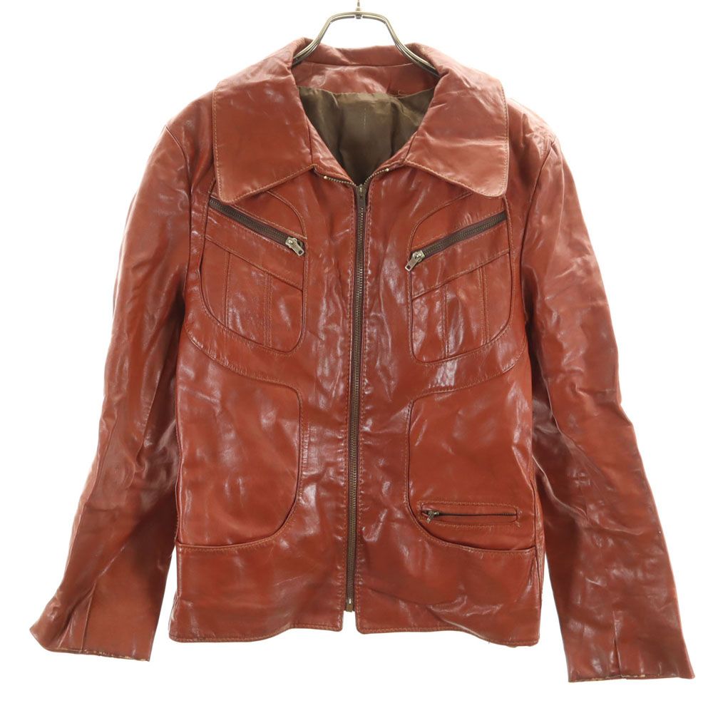 ちゃ様 ヴィンテージ 70s レザージャケット 赤茶 VINTAGE メンズ ジャケット