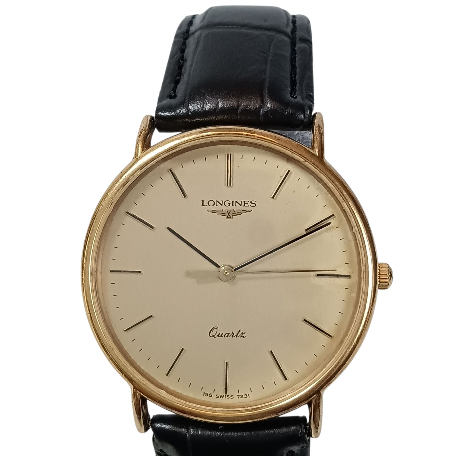 稼働 1012-5 LONGINES ロンジン メンズ腕時計 クオーツ ゴールド文字盤