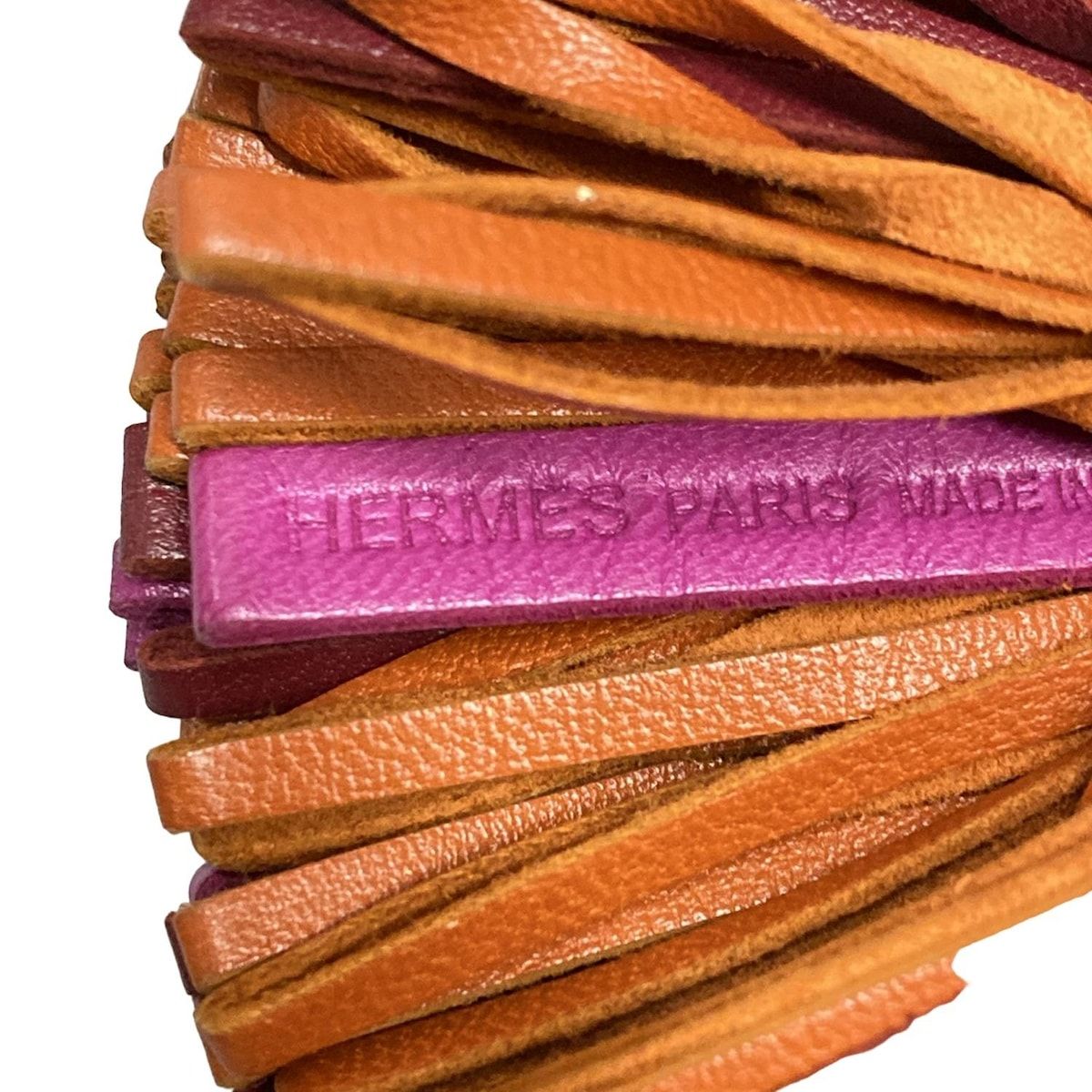 HERMES(エルメス) キーホルダー(チャーム) カルメン ピンク×ブラウン  