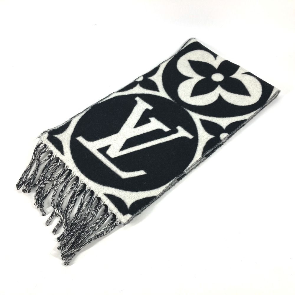 Louis Vuitton マフラー LV メダリオン ブラック・ホワイト Louis Vuitton マフラー LV メダリオン ブラック・ホワイト マフラー