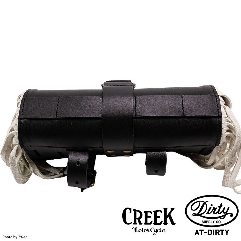 CREEK x AT-DIRTY Wネーム レザーツールバッグ ブラック CREEK
