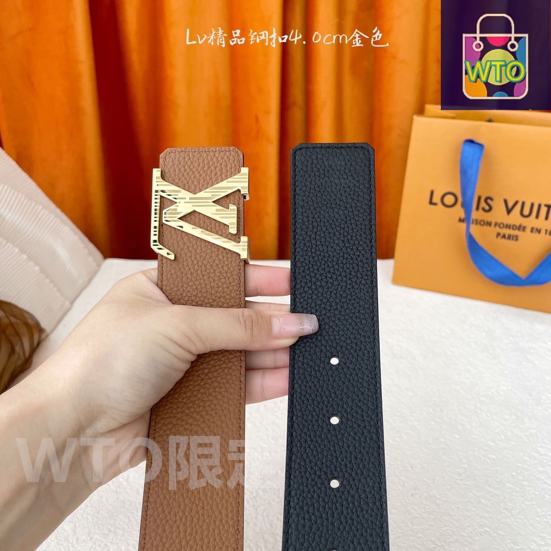 Louis Vuitton チェック柄レザーベルト louis-vuitton--