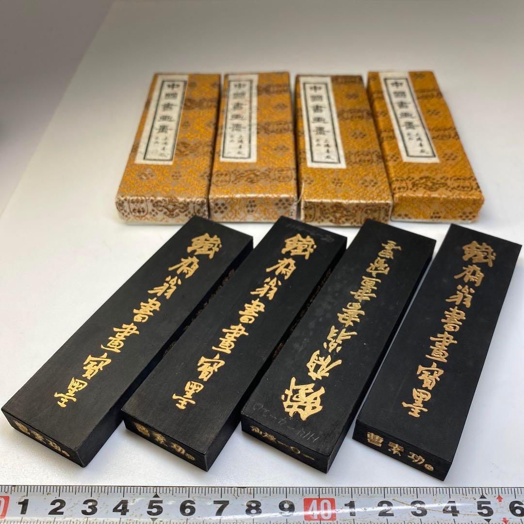 中国上海墨 油煙101鉄斎墨 共箱4箱 250g 東Y6-0816