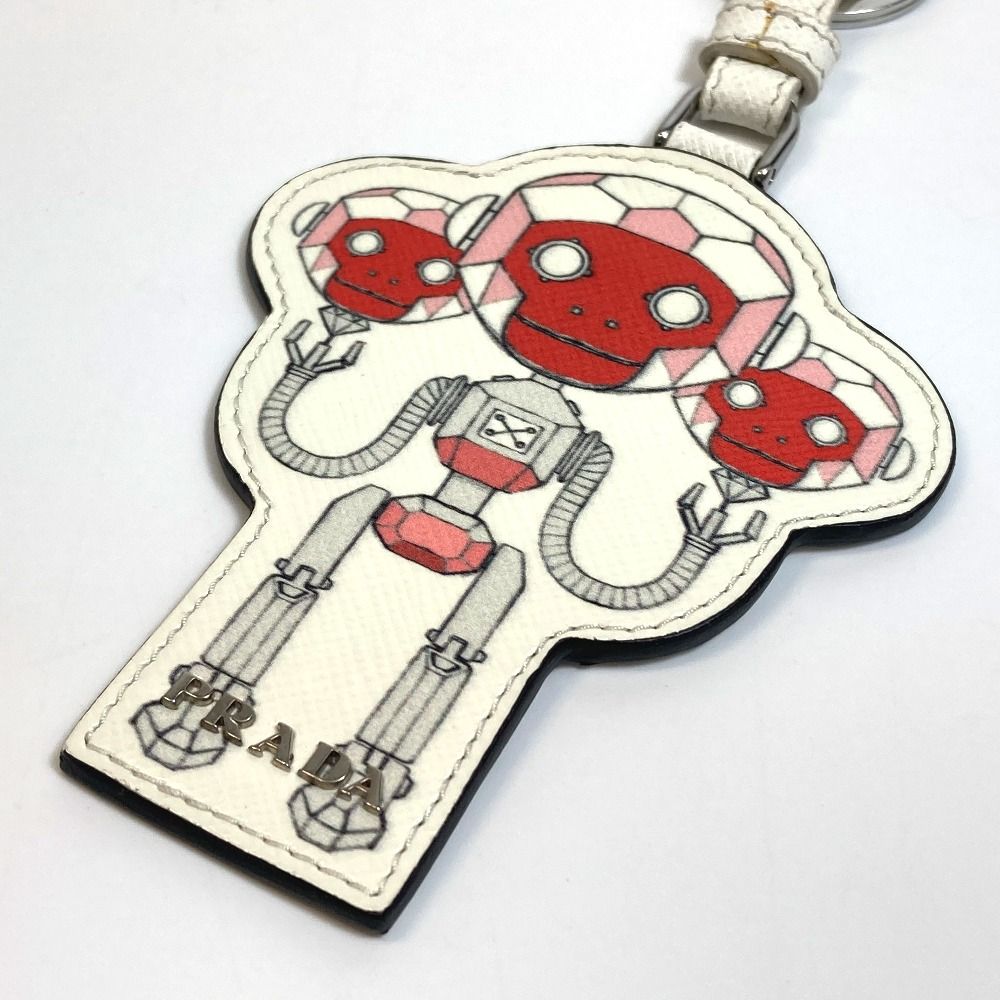 プラダ 2TL292 ロボット モンキー チャーム キーホルダー レザー 