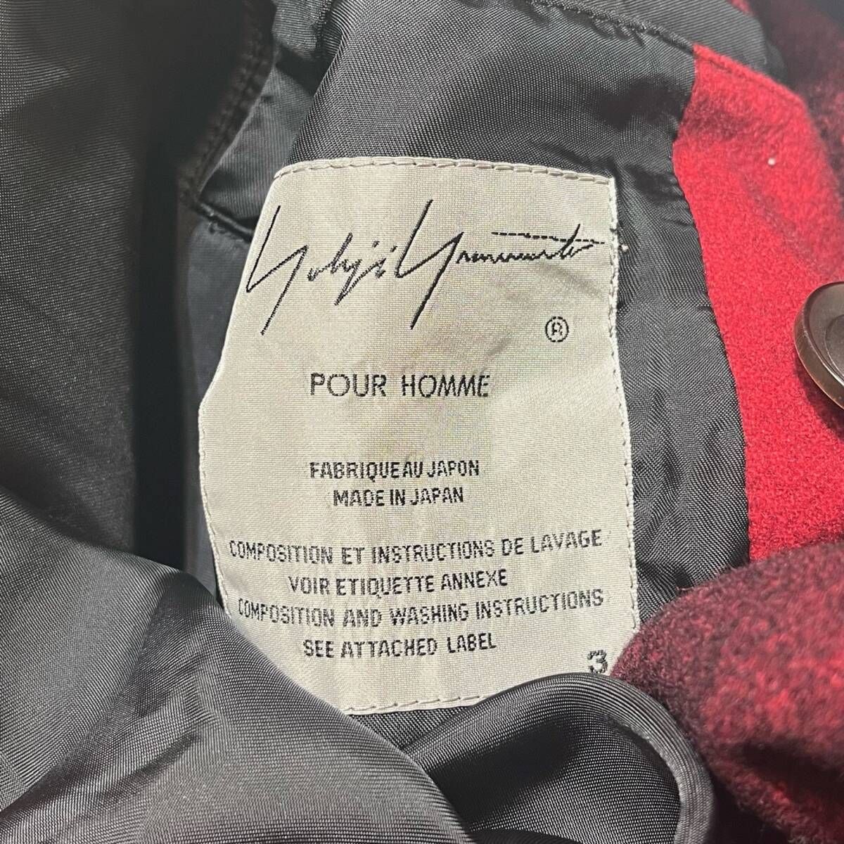 18aw YOHJI YAMAMOTO POUR HOMME おいで私の泥濘に 赤フラノ