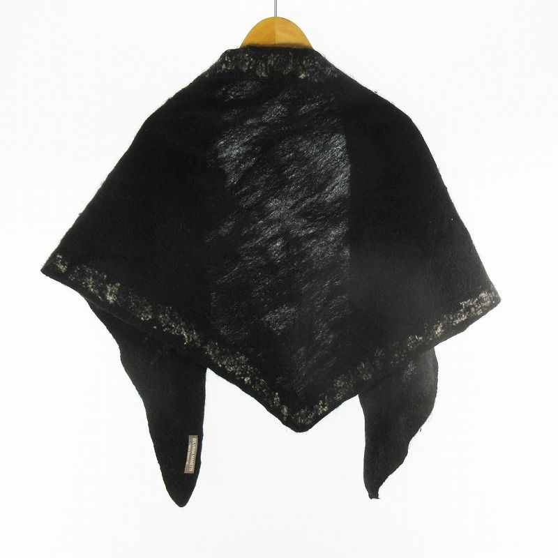 SILVANA MANETTI シルヴァナ マネッティ CLOUD 三角 ストール マフラー カシミヤ ブラック 黒 グレー 160ｃｍ×95ｃｍ