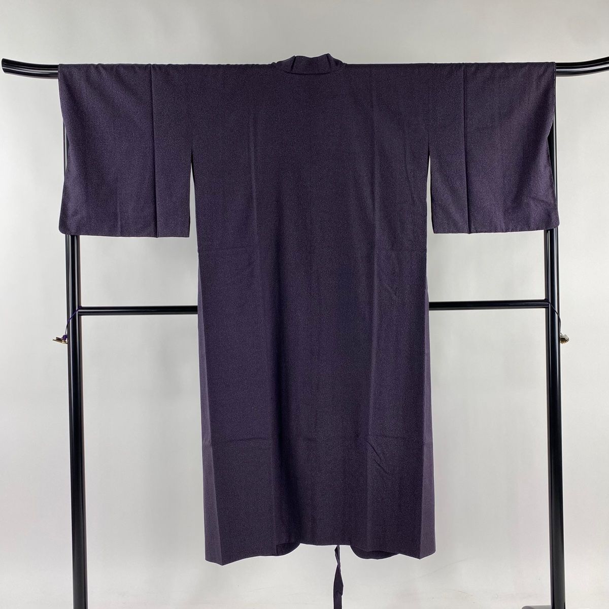 道中着 身丈112cm 裄丈69.5cm L 和装コート 着物衿 幾何学 花 灰紫  