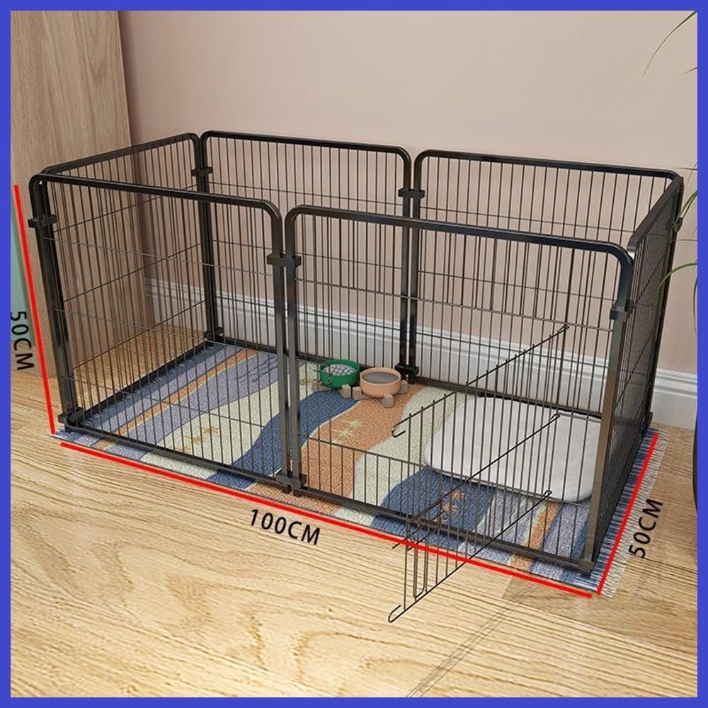 置くだけ 柵 自立 屋外 ケージ 室内 セットドア付 6枚 ドア付き 簡単