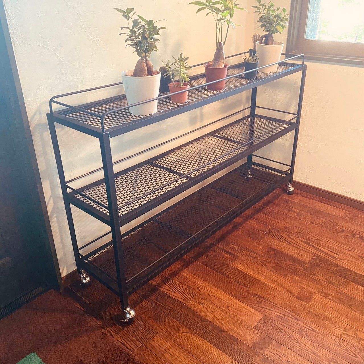 アイアンラック】エキスパンドメタル ボタニカルシェルフ シューズラック