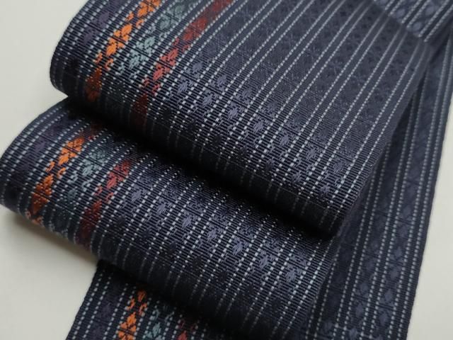 平和屋着物○男性 本場筑前博多織 角帯 菱繋ぎ 寺嶋織物監修 証紙付き