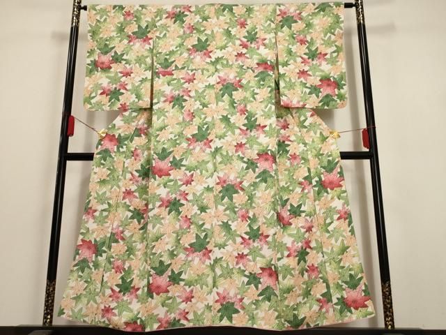 平和屋着物□上質な小紋 麻の葉文様 正絹 逸品 AAAZ5446ma