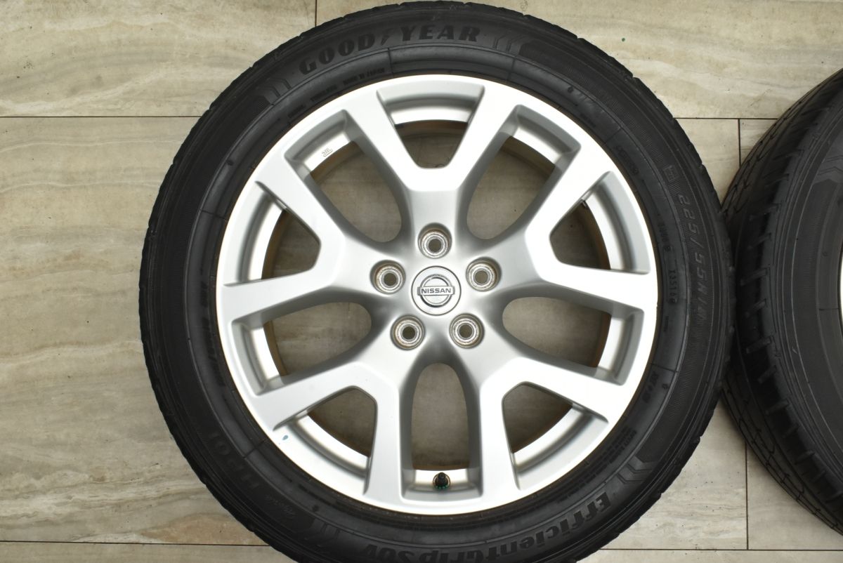 ホイール良好 ニッサン T31 エクストレイル 純正 18in 8J 40 PCD114.3 グッドイヤー エフィシェントSUV 225 55R18 エルグランド 車検用 FFCRYSTALESIA_COM