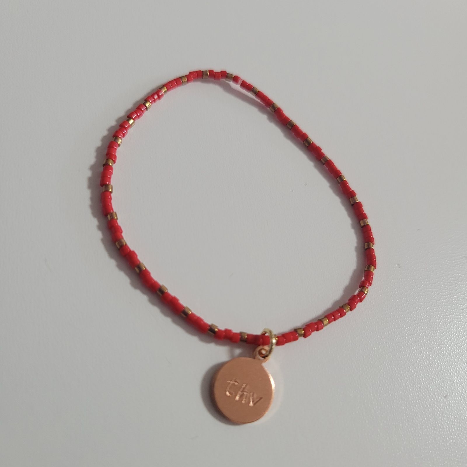 刻印ネックレス 刻印ブレスレット ビーズブレスレット リング V 95 thv  