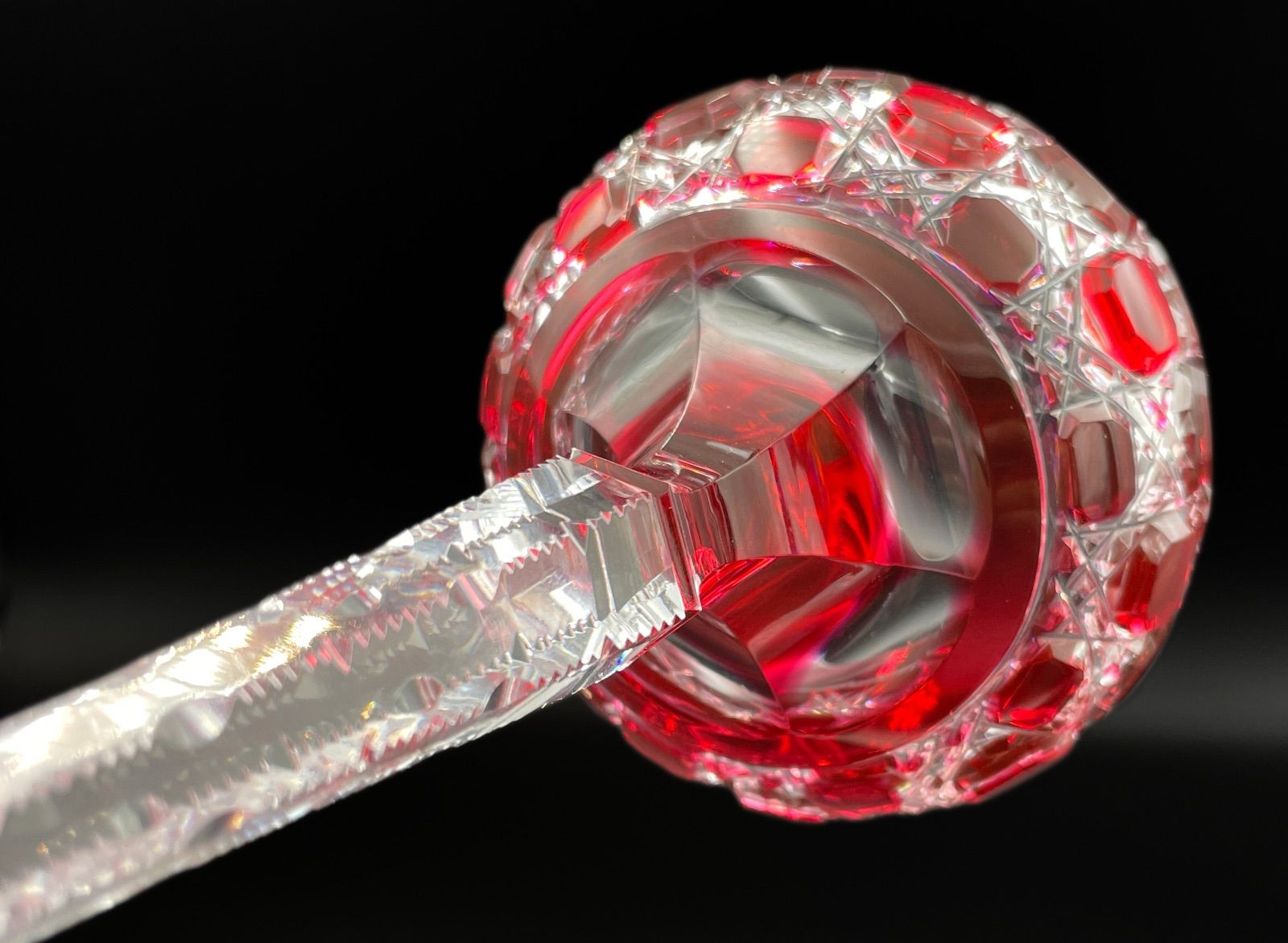 クリスタルガラス ルビー被せ