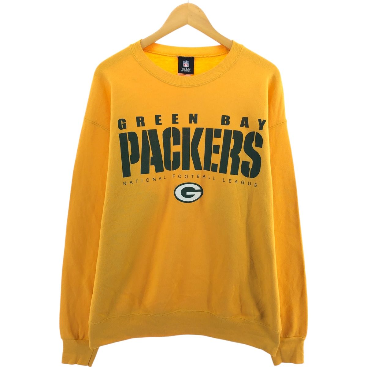 古着 NFL TEAM APPAREL NFL GREEN BAY PACKERS グリーンベイパッカーズ ロゴスウェットシャツ トレーナー メンズL相当/eaa509493