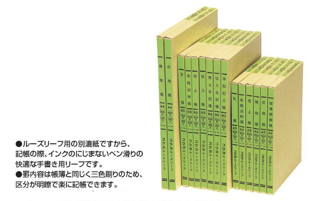 数量限定】応用帳 30穴 A4 100枚 三色刷ルーズリーフ リ-177 コクヨ