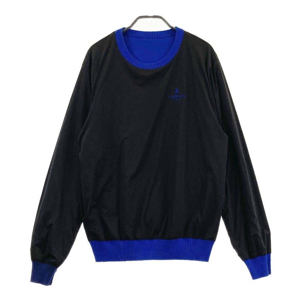 サイズ：42 LANVIN SPORT ランバン スポール  モヘヤ混 リバーシブル ニットセーター  ブルー系 [240101432230] ゴルフウェア メンズ ストスト サイズ：42 LANVIN SPORT ランバン スポール モヘヤ混
