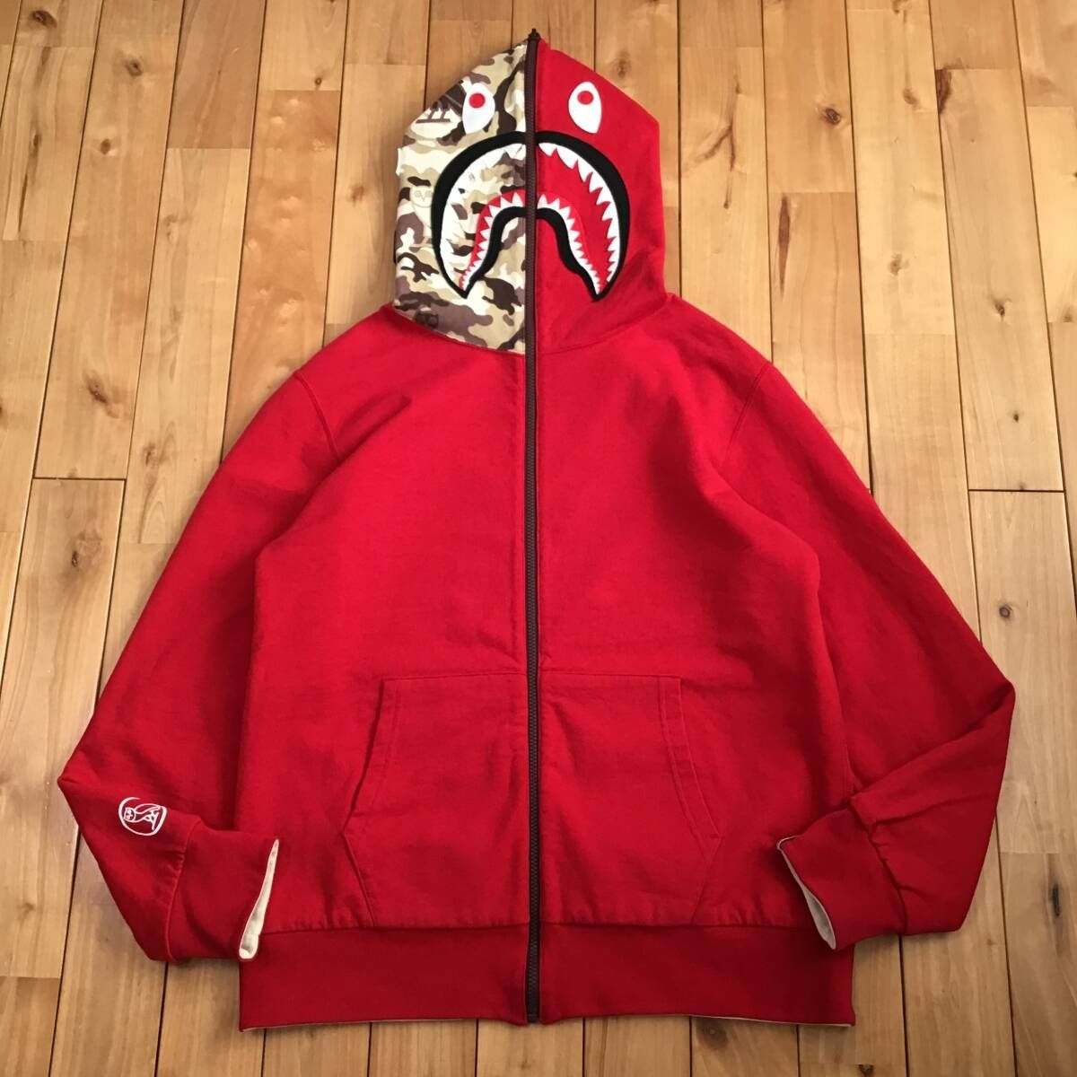 ☆XL☆ OVO × BAPE camo reversible シャーク パーカー shark full zip  