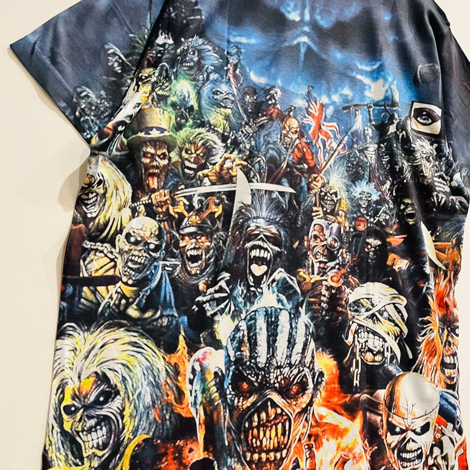アイアンメイデン バンド T シャツ 袖 シングル 両面 M 90s USA製 アイアン メイデン プリント 半袖 Tシャツ L バンド