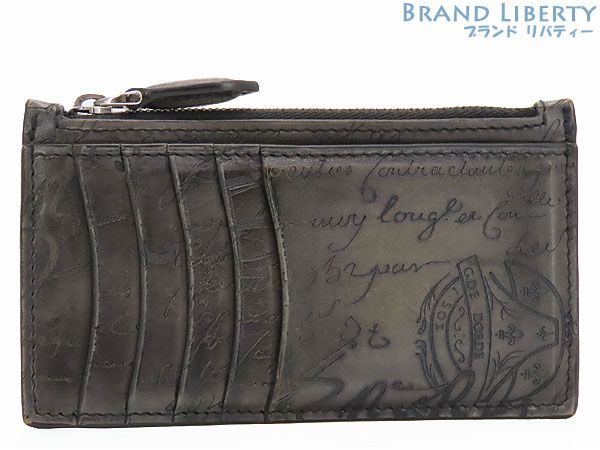 SAINT LAURENT ネイビー レザー カードケース グレインレザーのカード