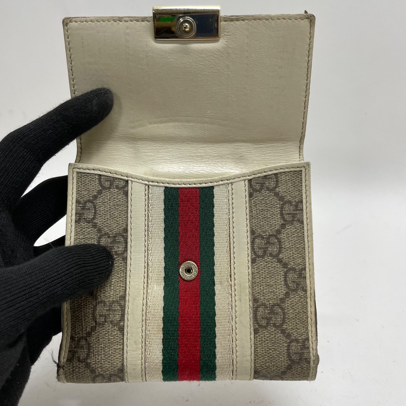 GUCCI グッチ 長財布 二つ折り GGスプリーム シェリー ベージュ GUCCI 二つ折り 長財布 ダブルG GGスプリーム コンチネンタル