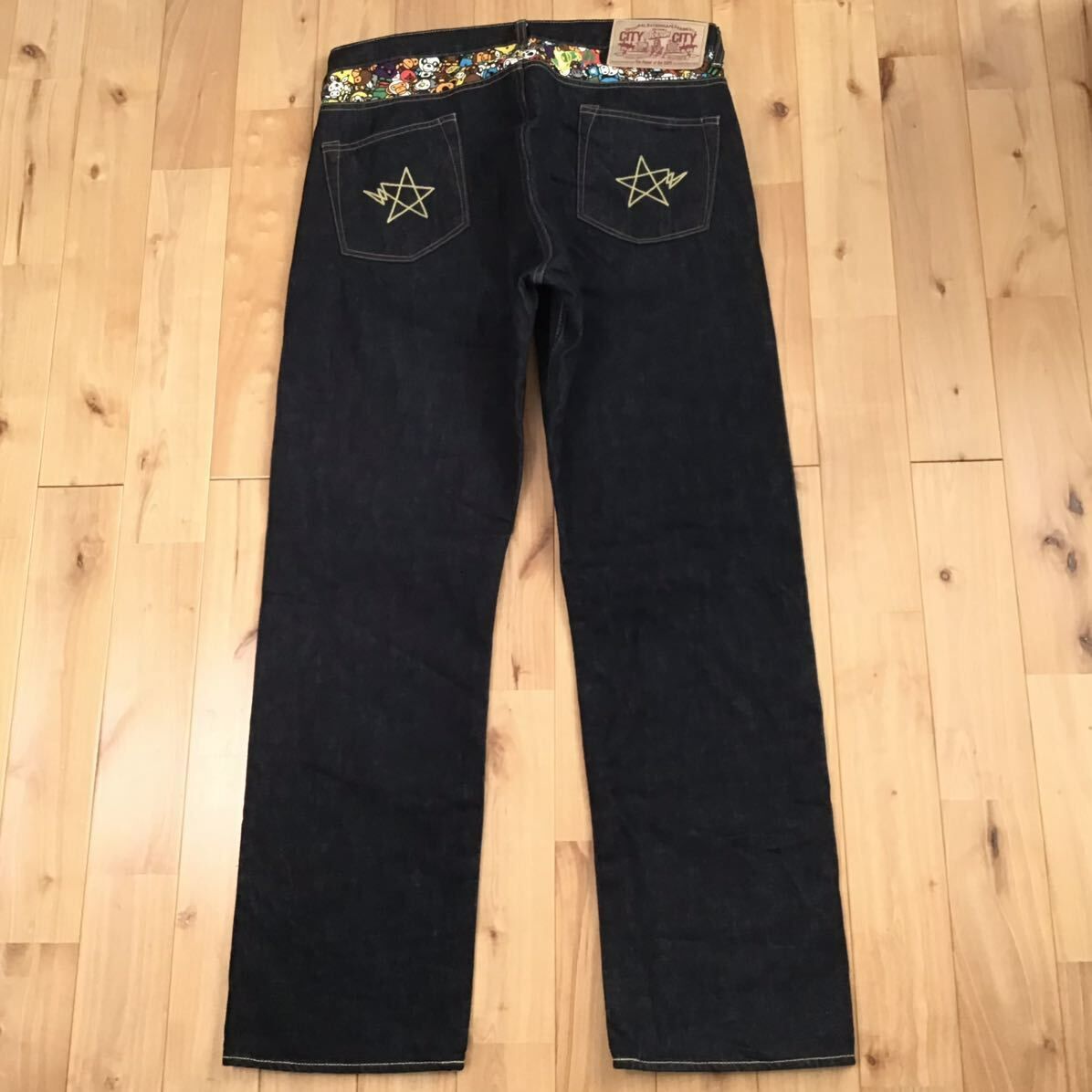 A bathing ape マイロ　デニムパンツ A BATHING APE エイプ マイロ プリント デニムパンツ - メルカリ
