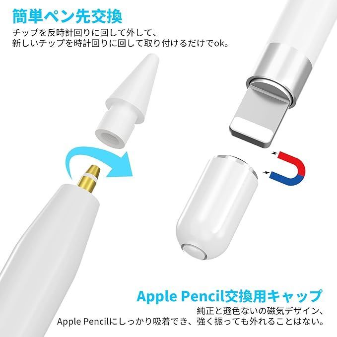 Apple pencil ペン先 アップル ペンシル 着く ペン先 替え芯 2個 白
