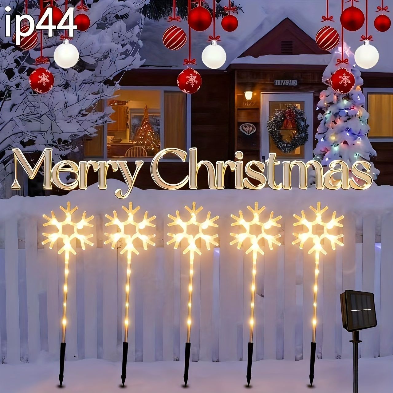 ソーラーライト ガーデンライト ガーデンオーナメント 雪の結晶型 冬インテリア 癒しグッズ ガーデニング お庭 玄関ライト 園芸装飾 インテリア オシャレ 防水 プラスチック ギフト プレゼント ガーデンステーク ガーデンピック