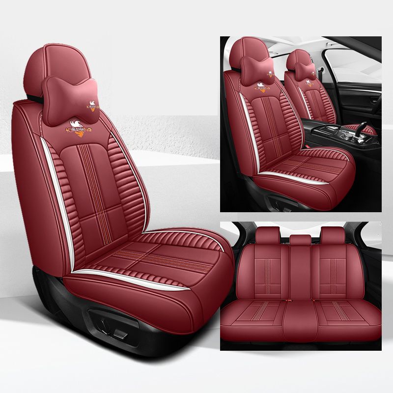 防水セダンSUV用PUレザーカーシートクッションフルセット 大容量バックストレージバッグ付きカードシートクッションプロテクターkLC
