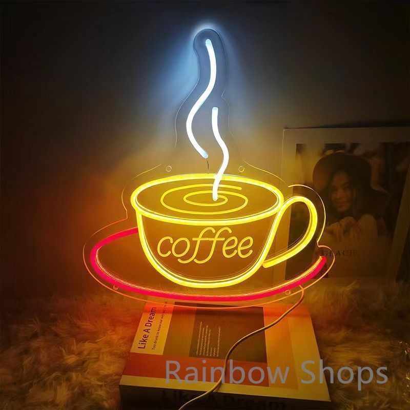 新品未使用】ネオンサイン☆壁掛け☆ネオンイト coffee 発光
