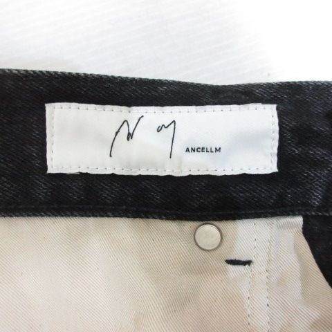 ancellm テーパードデニム　サイズ2 ancellm テーパードデニム サイズ2 SELVEDGE TAPERED 5P BLACK