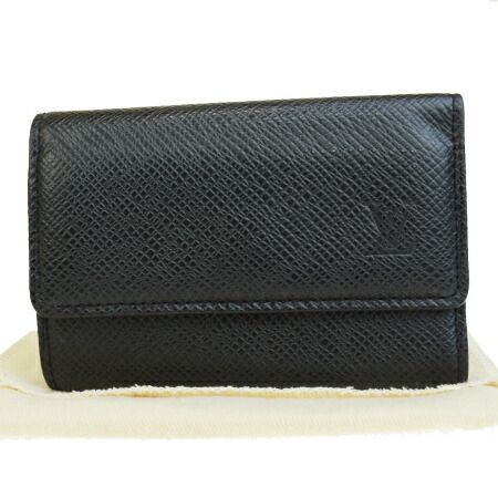 【中古】 美品 ルイヴィトン LOUIS VUITTON ミュルティクレ 6連キーケース タイガ アルドワーズ ブラック レザー 保存袋付 M30532 04ET276