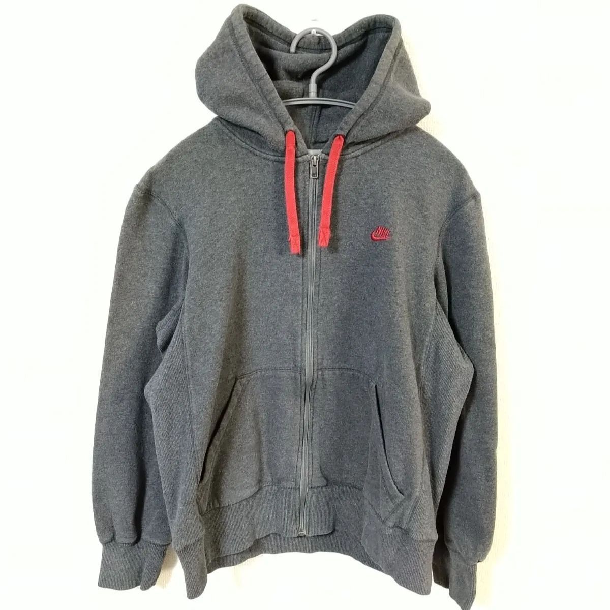 ナイキ NIKE フルジップアップパーカー メンズL相当 グレー系色